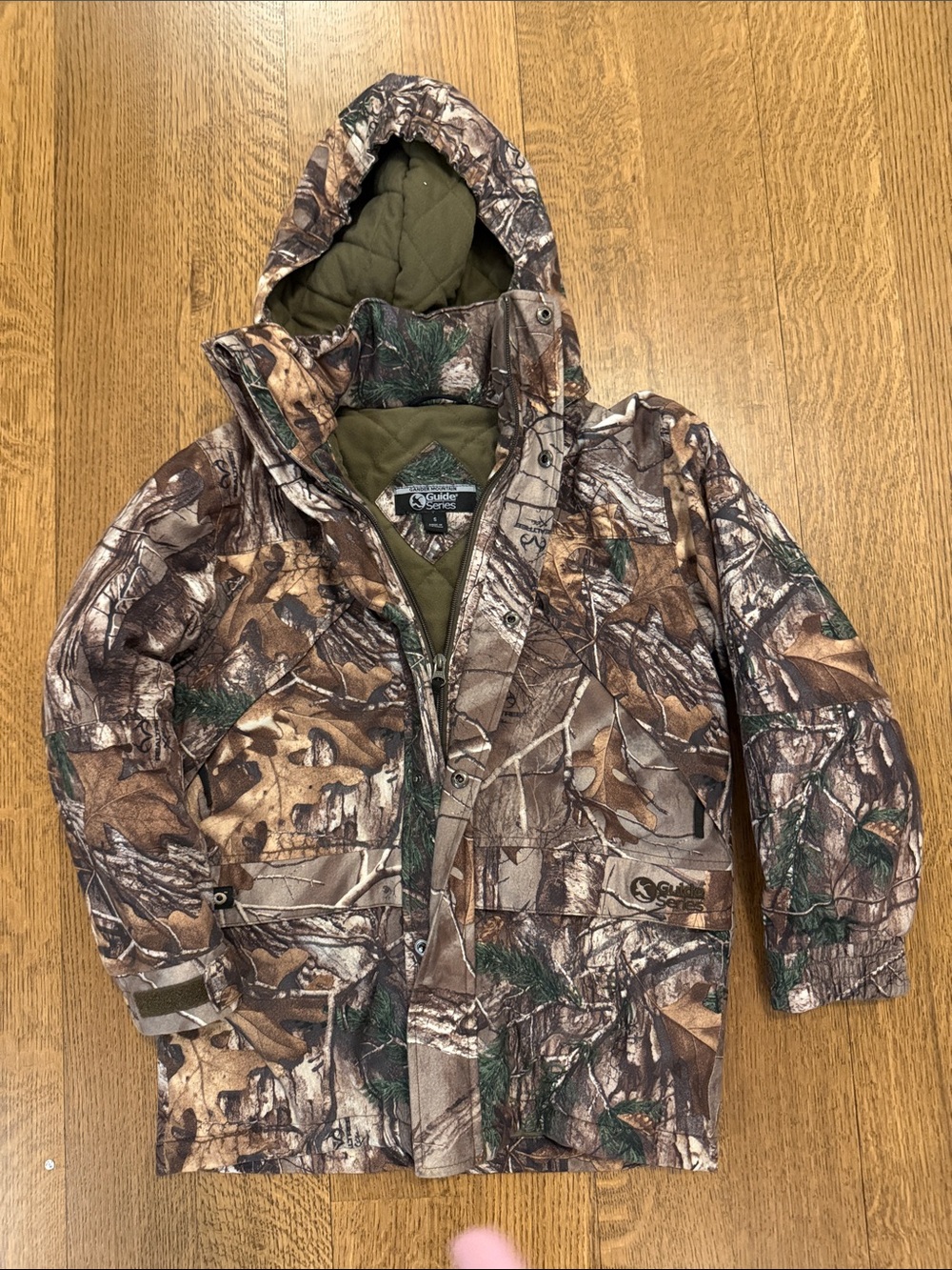 Camo Kids HoodedJacket - Realtree Style/guide series insulated hunting jacket
